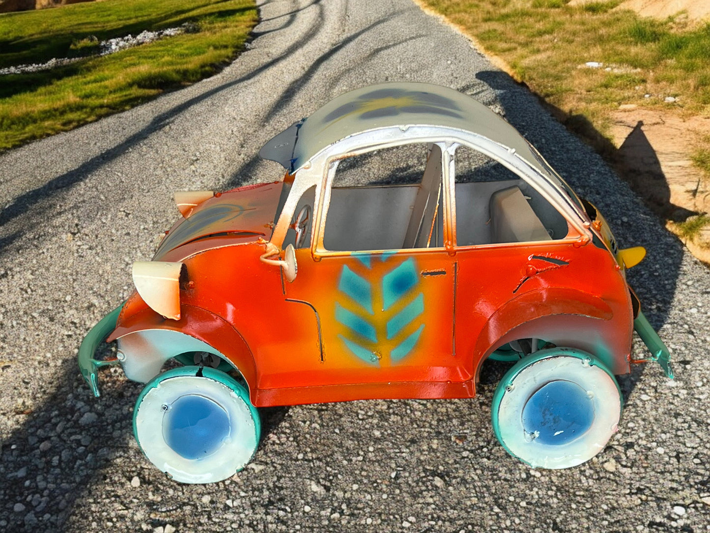 Hippie Beetle Car Sculpture
