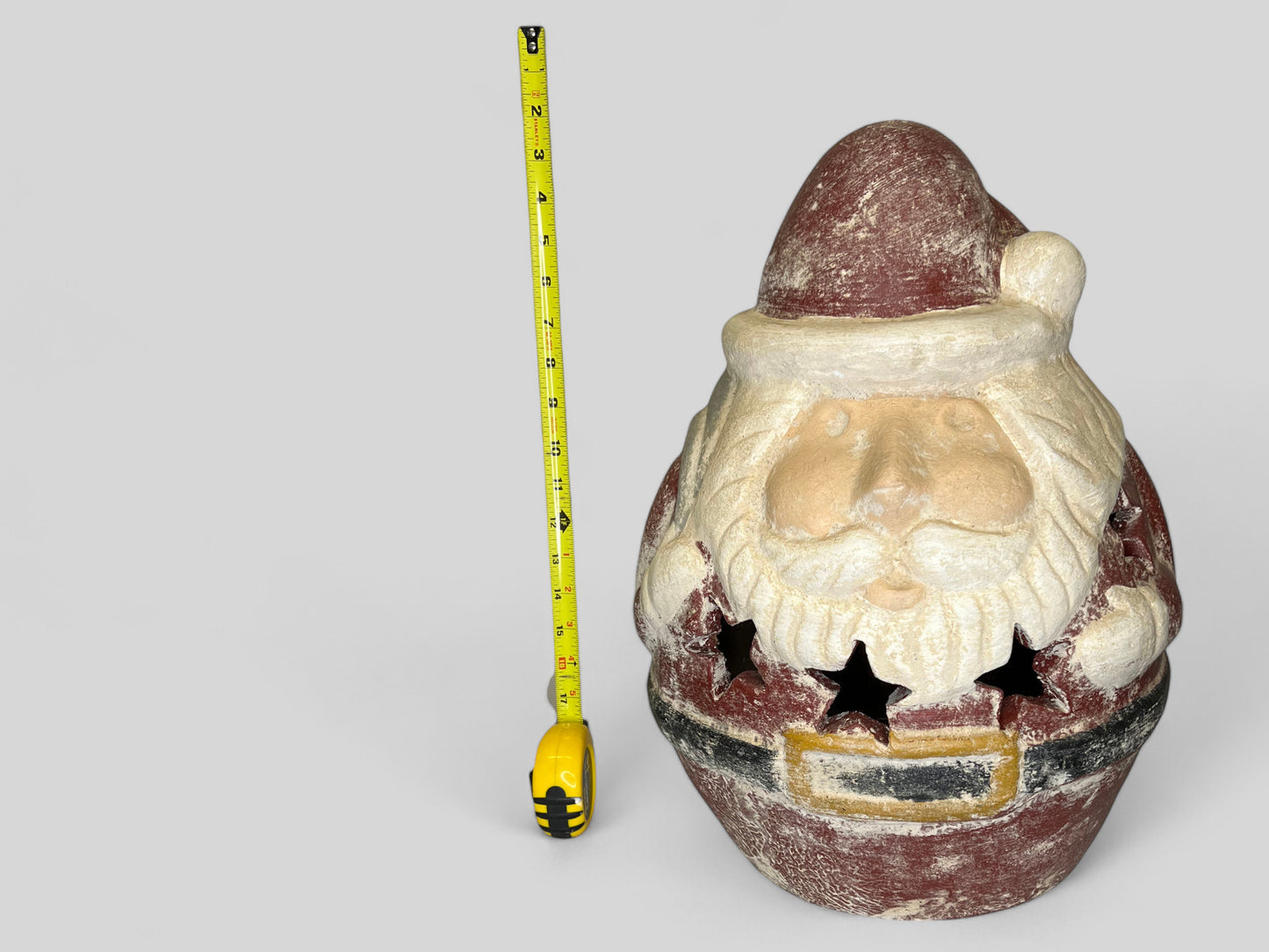 Pottery Candle Holder Santa Lantern