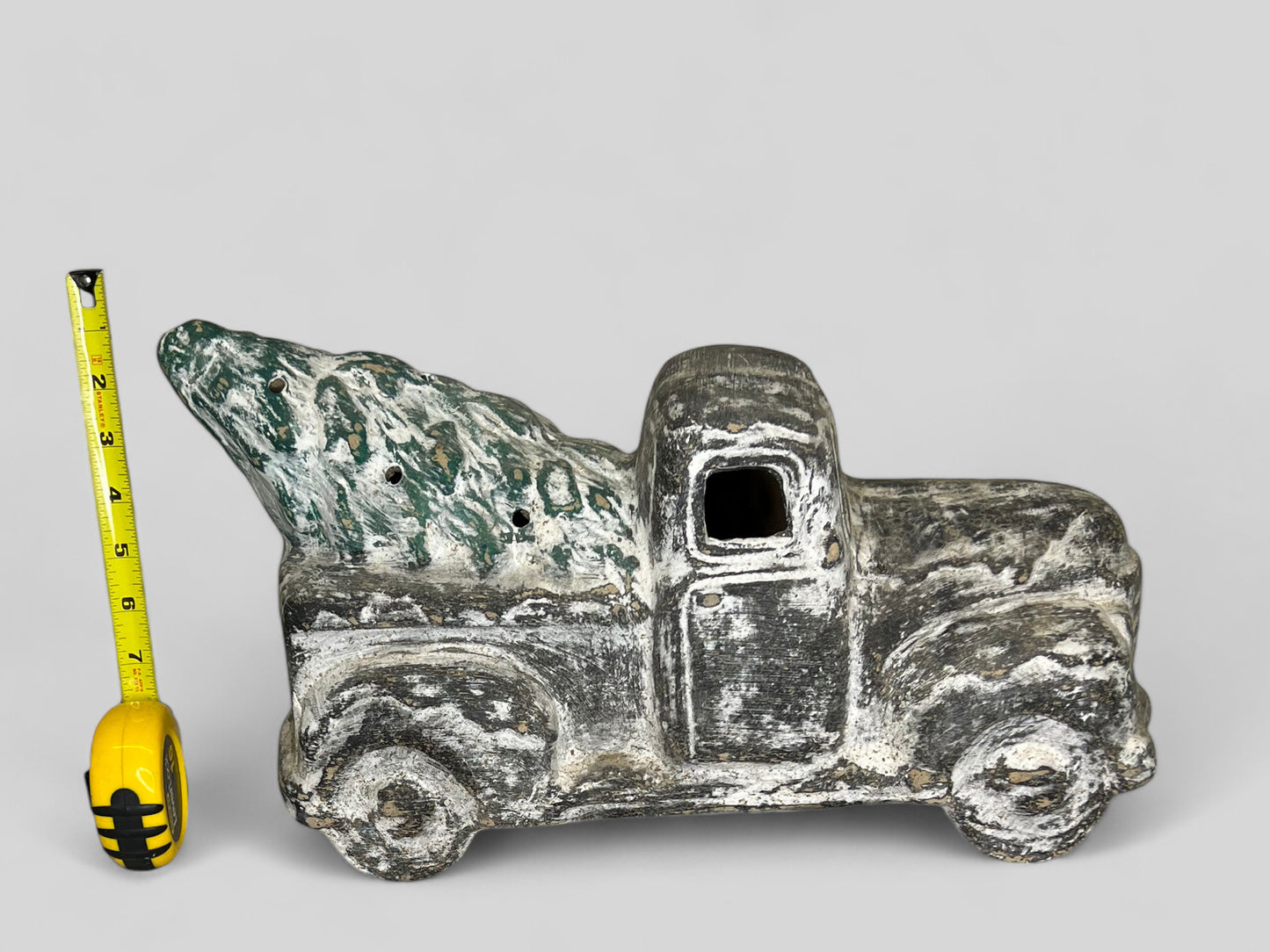 Pottery Candle Holder Truck with Christmas tree Lantern