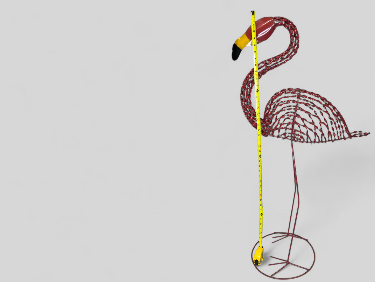 Twisted Metal Pink Flamingo Garden Sculpture