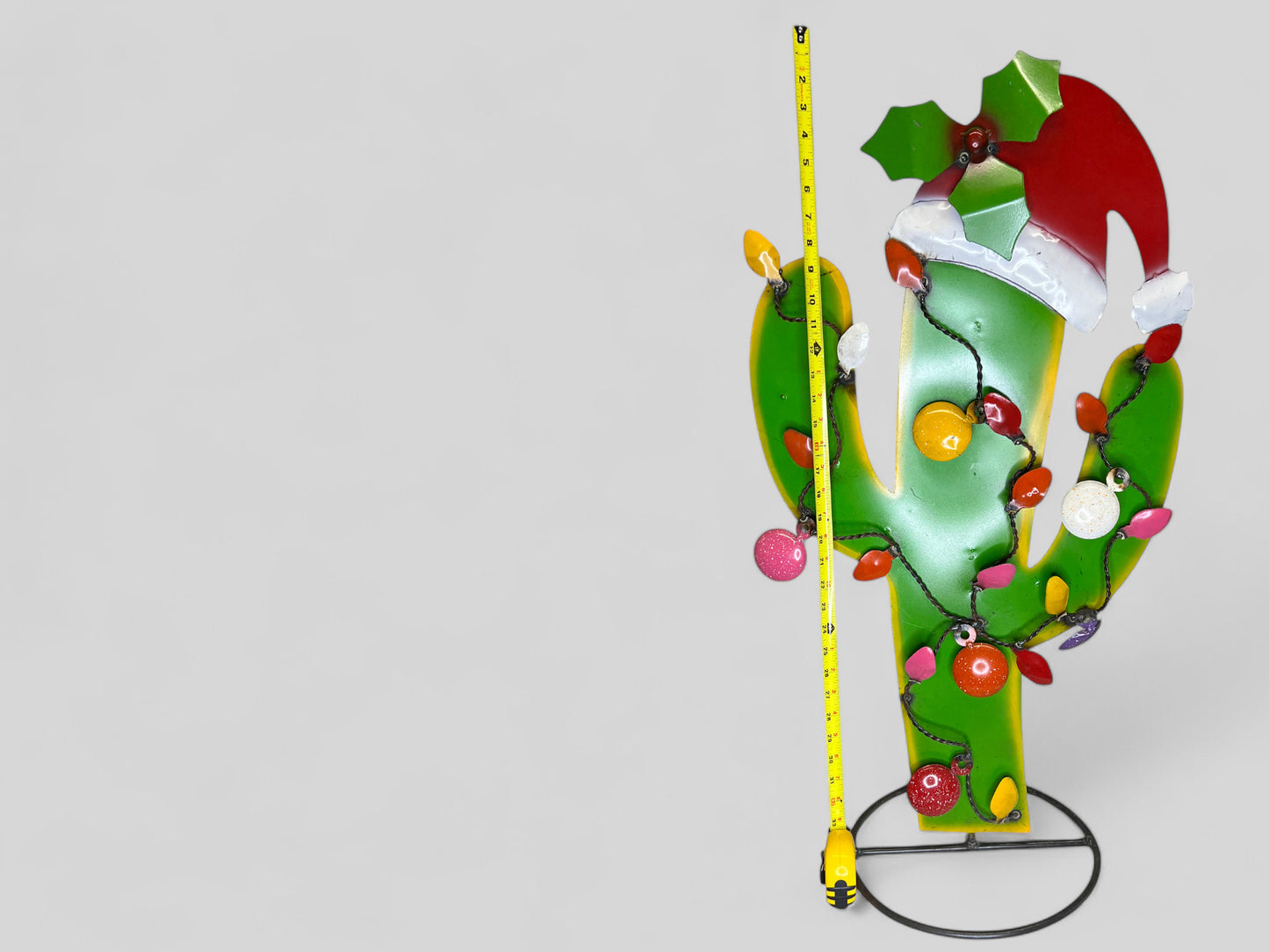 Metal Cactus Christmas Tree Sculpture