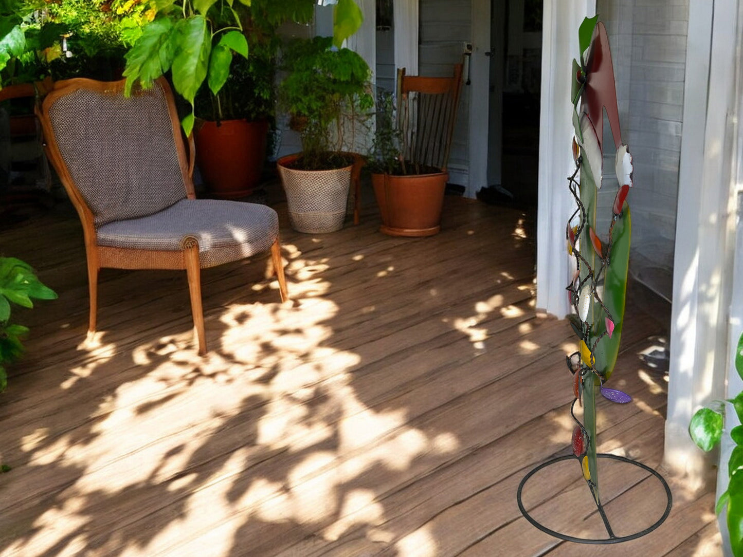 Metal Cactus Christmas Tree Sculpture