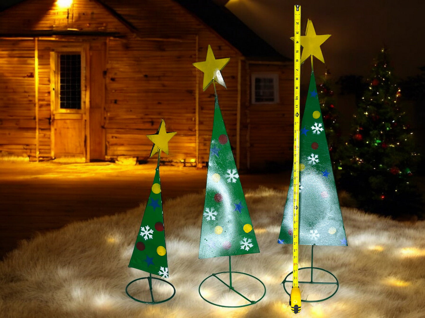 Set of 3 Christmas Tree Sculptures