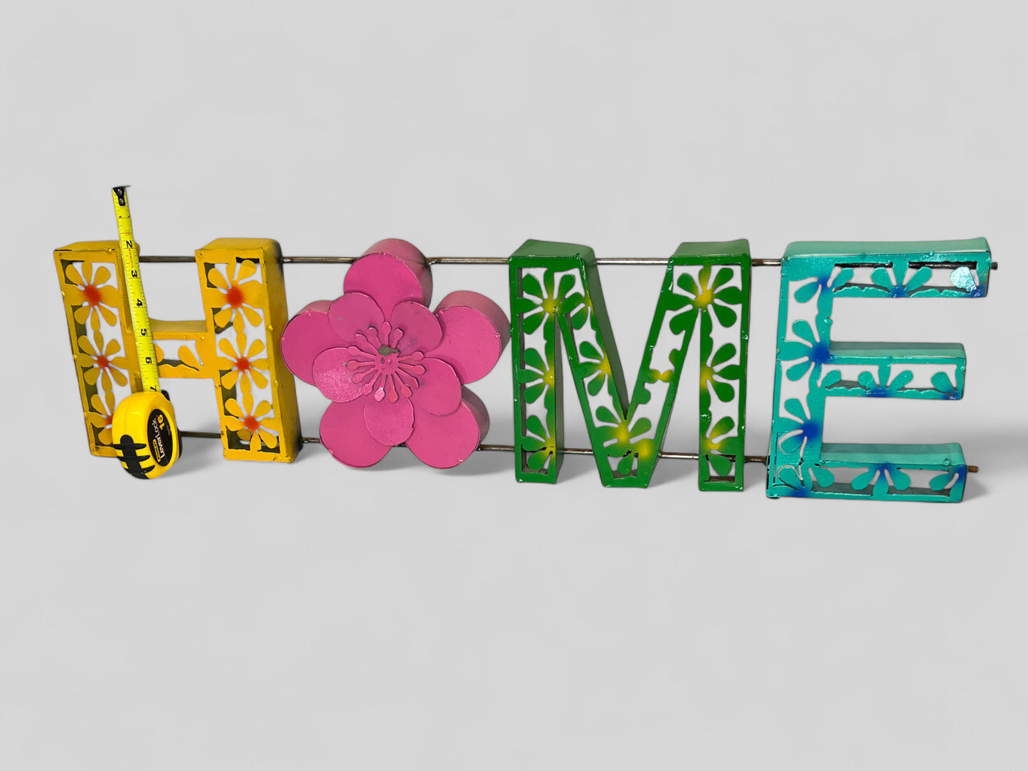 Colorful Floral Metal Home Wall Sign