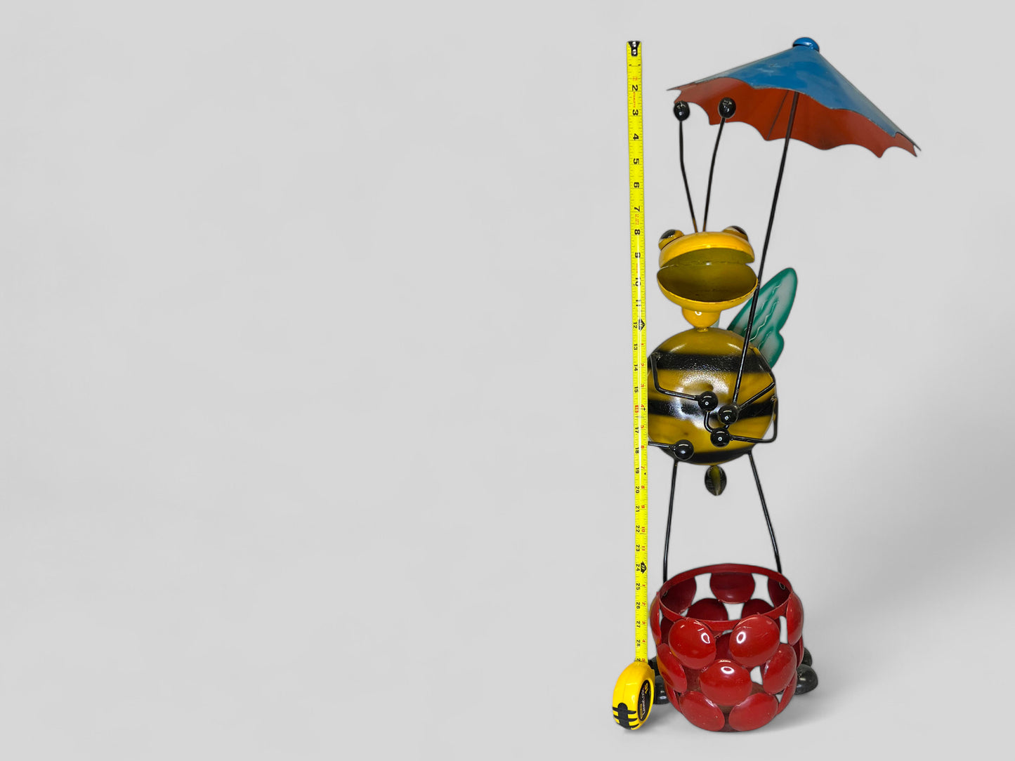 Metal Bee with Umbrella Plant Stand