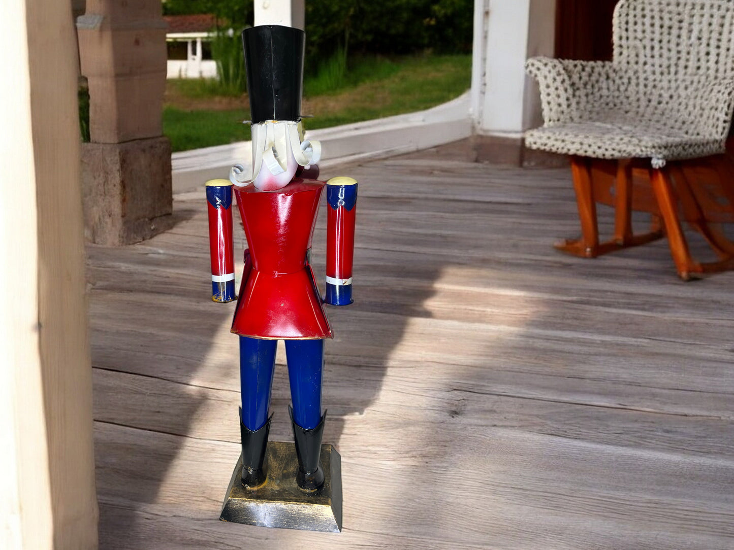 Metal Nutcracker Garden Sculpture