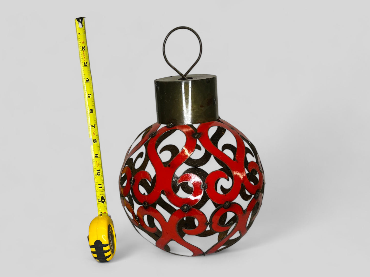 Oversize Metal Red Christmas Ball ornament