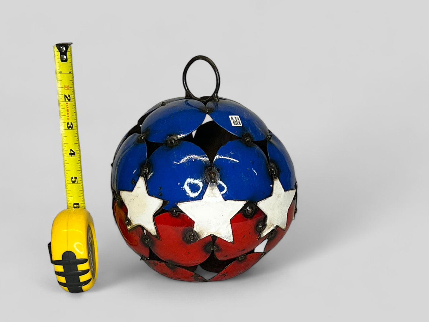 Hanging Metal American Flag Colors Ball ornament