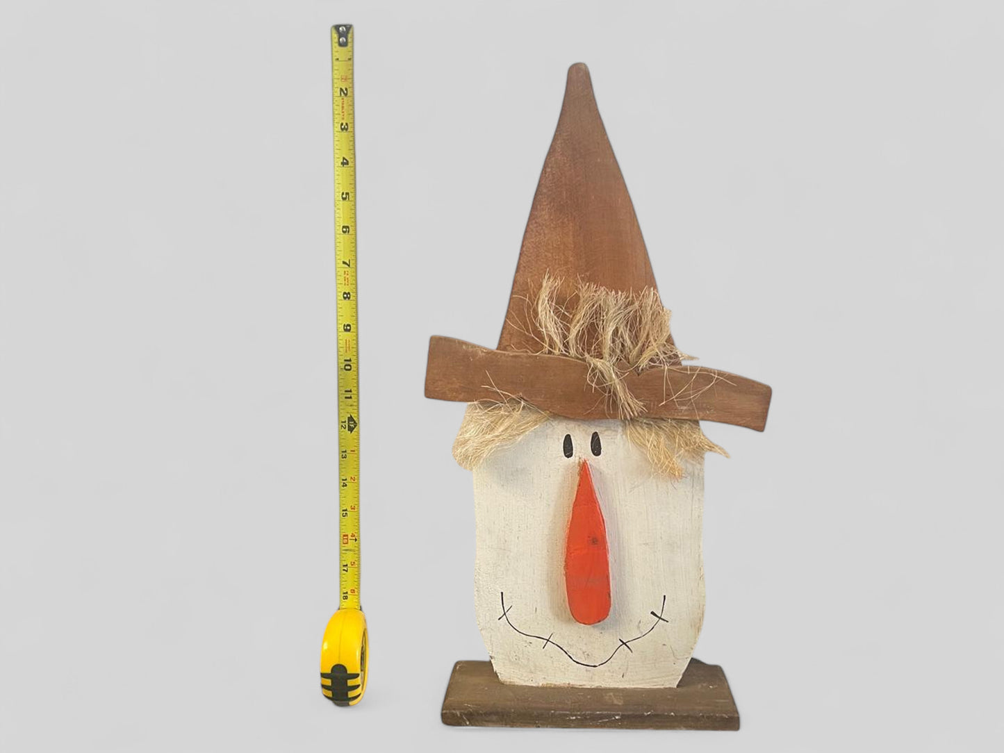 Rustic Wooden Scarecrow Head Decoration
