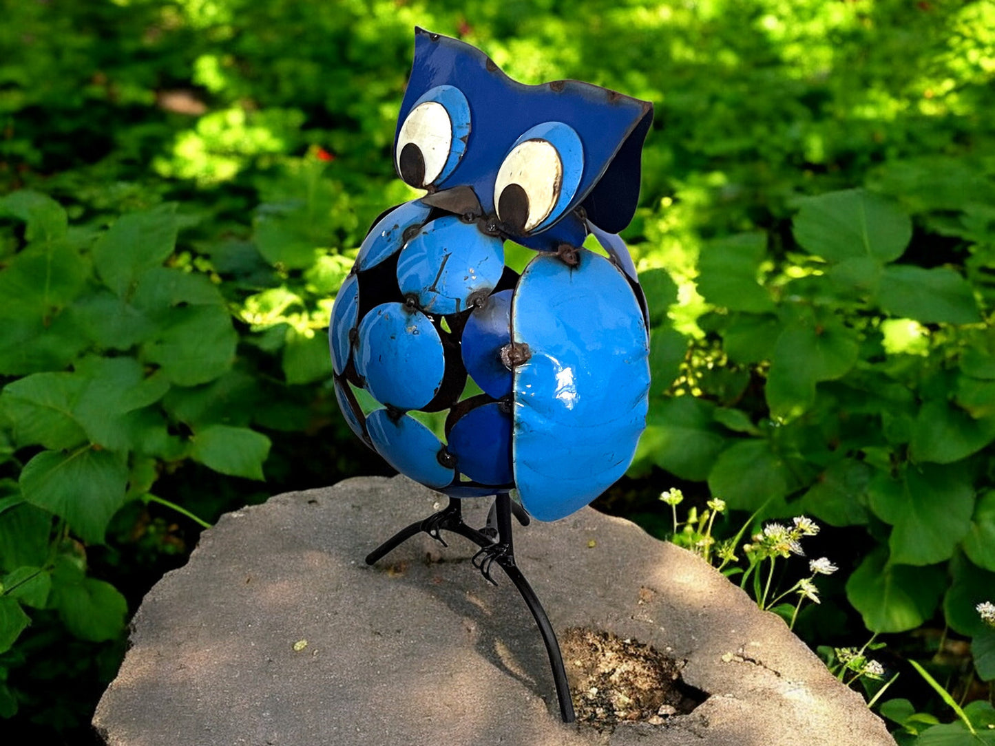 Blue Owl Garden Sculpture