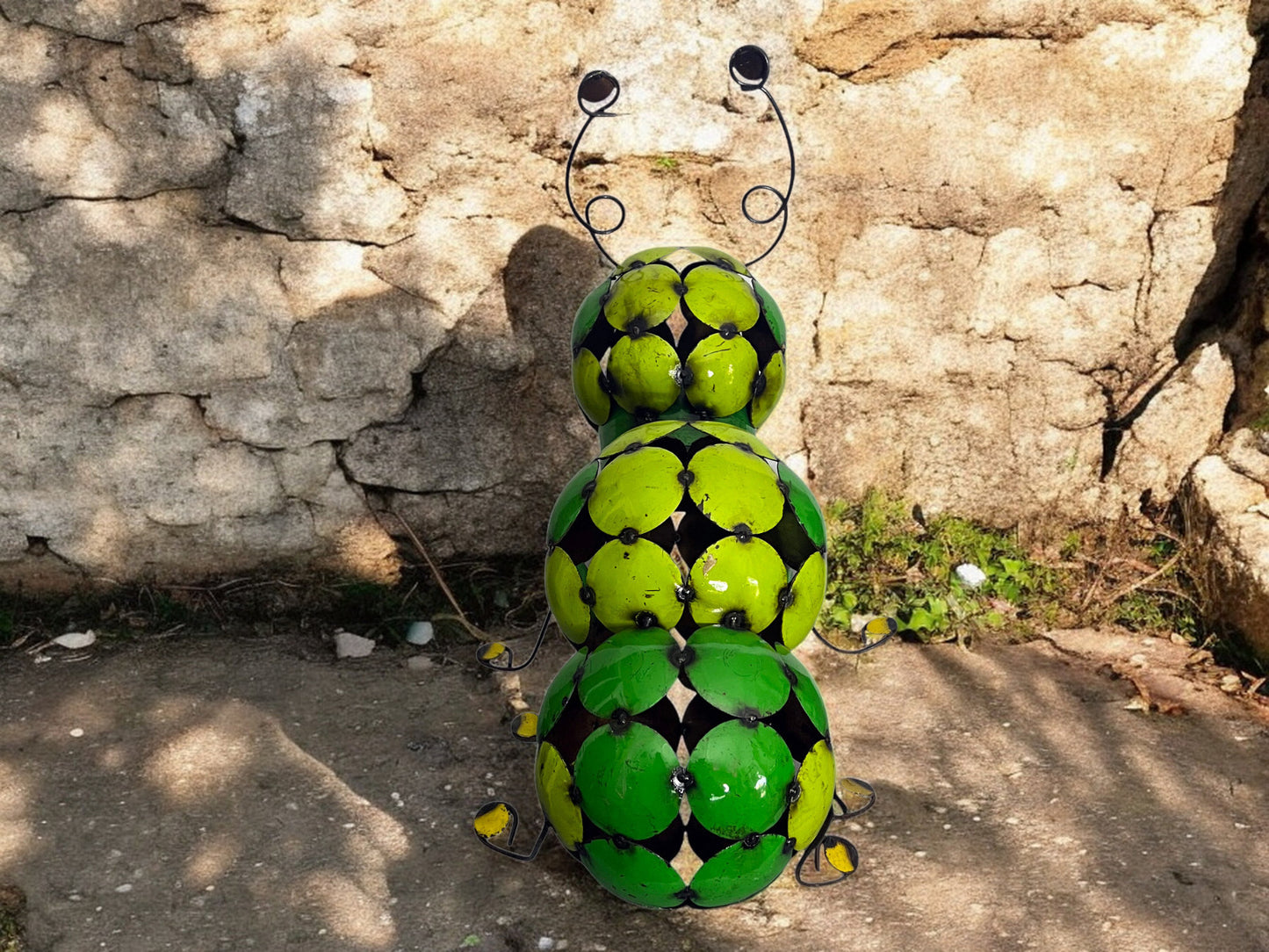 Metal Green Worm Garden Sculpture