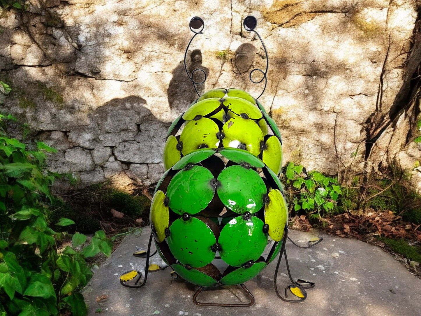 Metal Green Worm Garden Sculpture