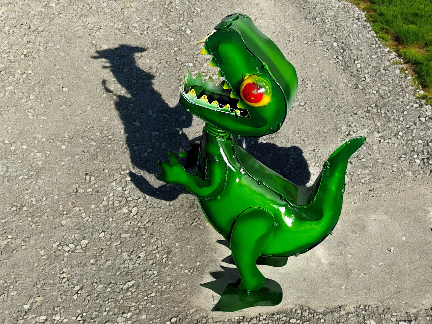 Green Trex Dinosaur Garden Sculpture