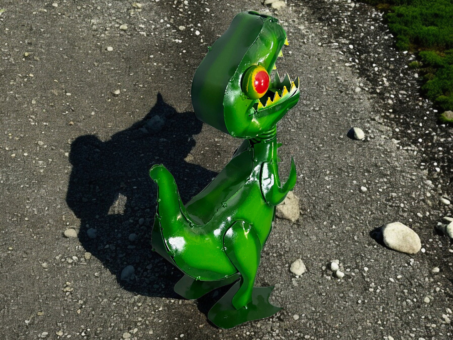 Green Trex Dinosaur Garden Sculpture