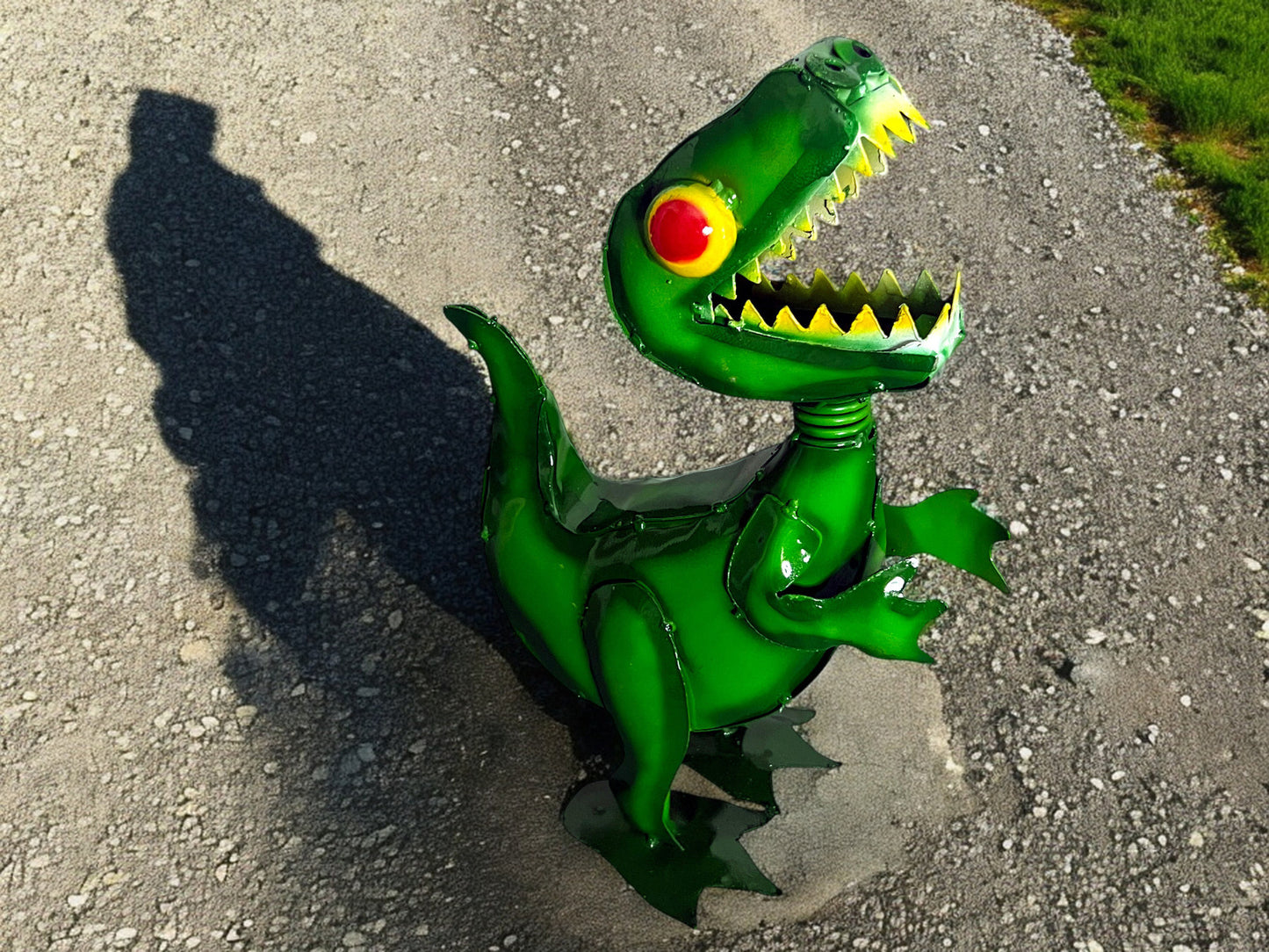 Green Trex Dinosaur Garden Sculpture