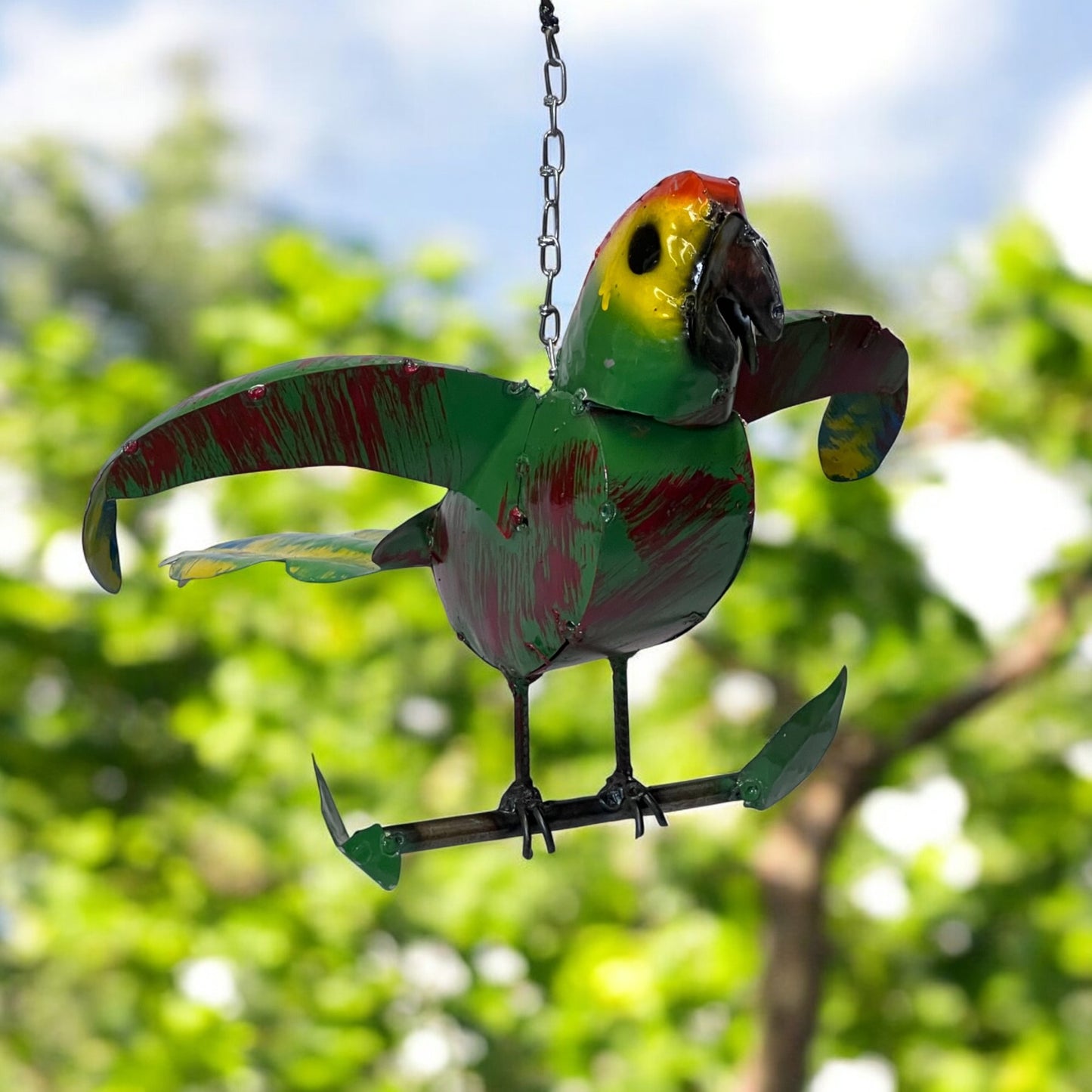 Tropical Hanging Parrot Decor