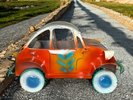 Hippie Beetle Car Sculpture