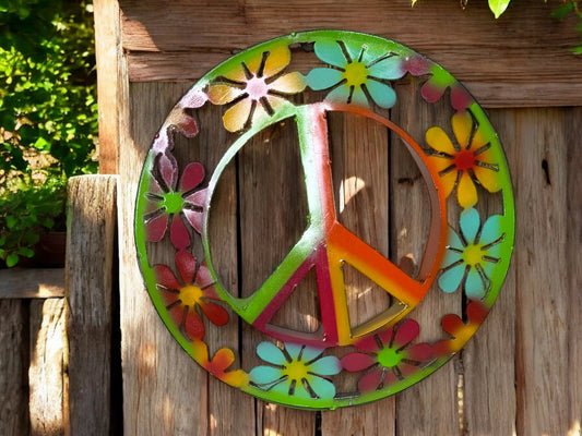 Colorful Hippie Peace Sign Wall Art