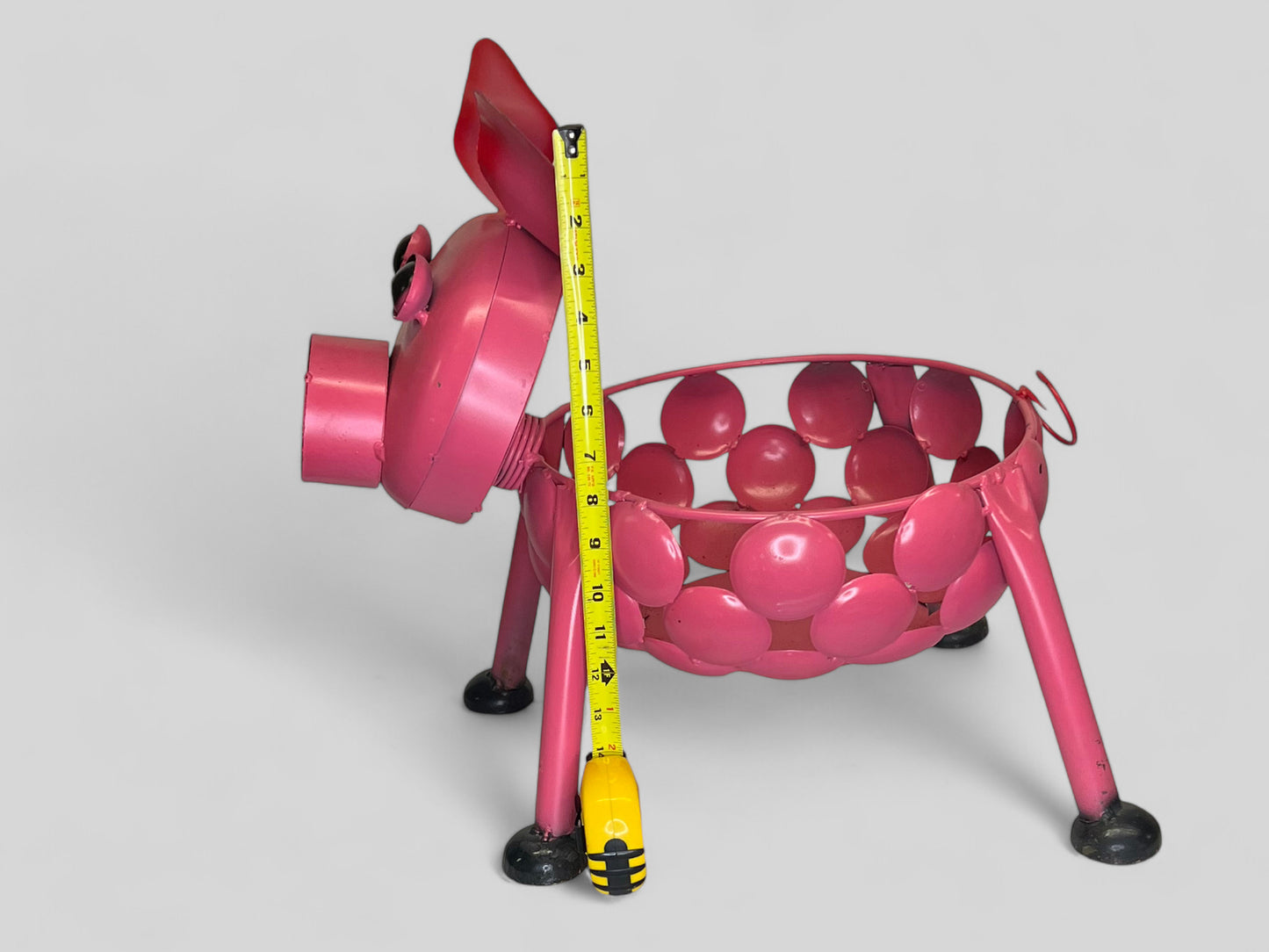 Metal Pink Pig Plant Stand