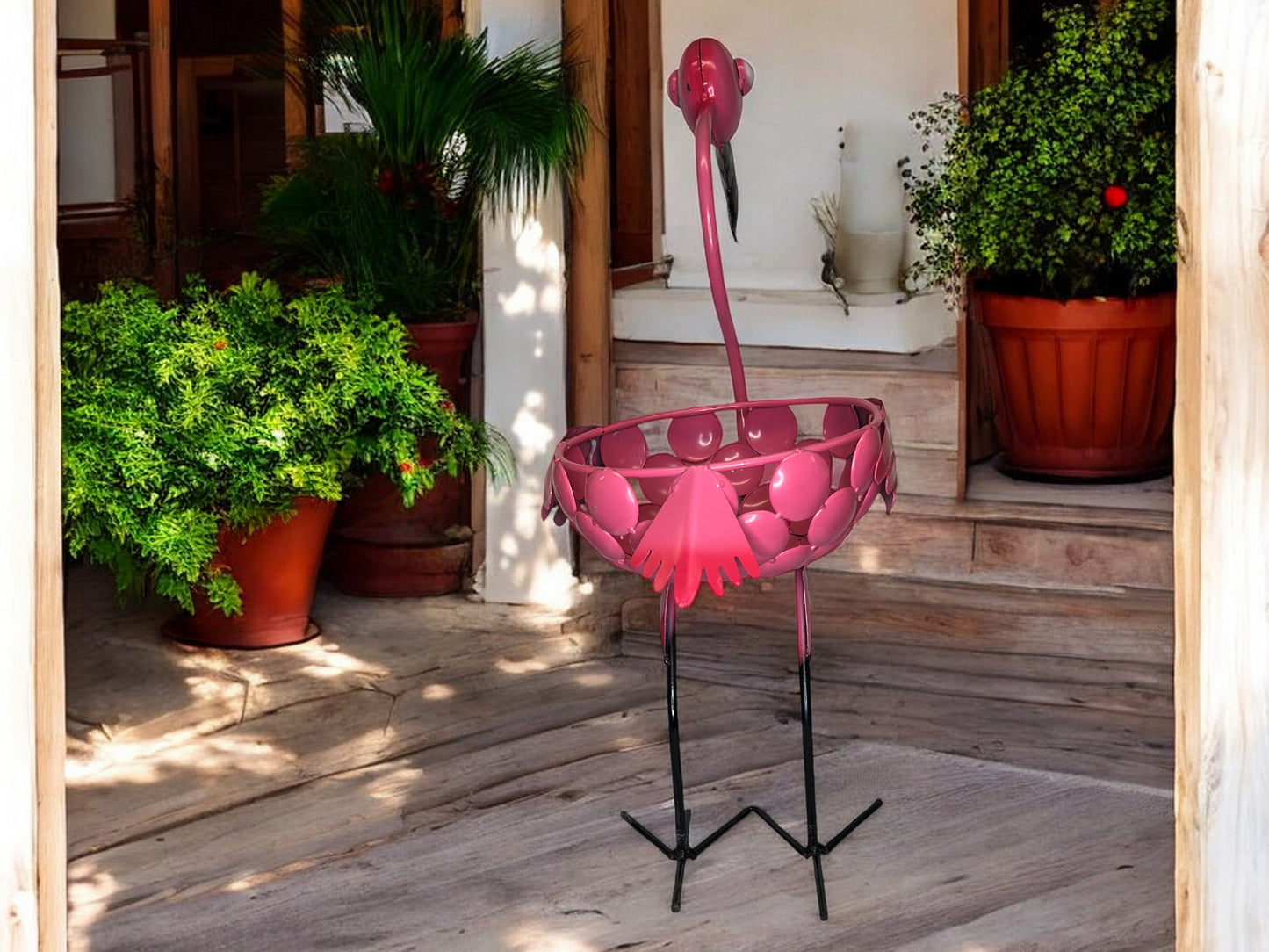 Pink Flamingo Plant Stand