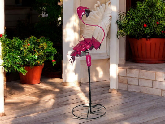 Pink Flamingo Garden Sculpture