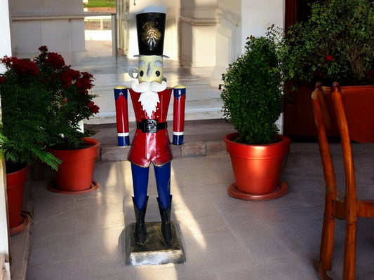 Metal Nutcracker Garden Sculpture