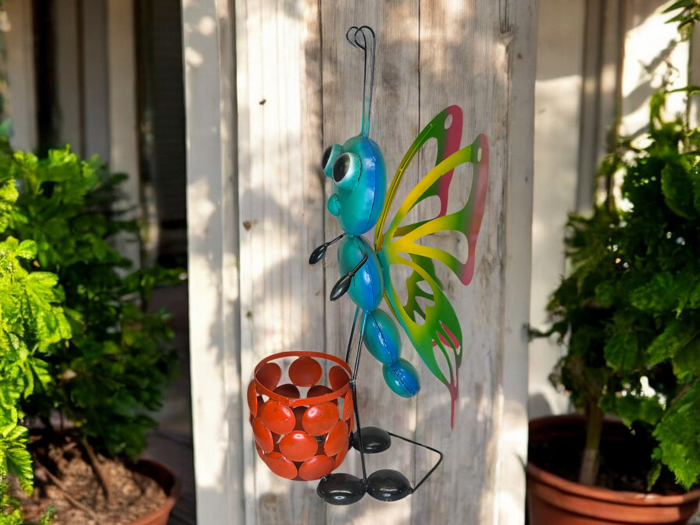 Colorful Metal Butterfly Plant Stand