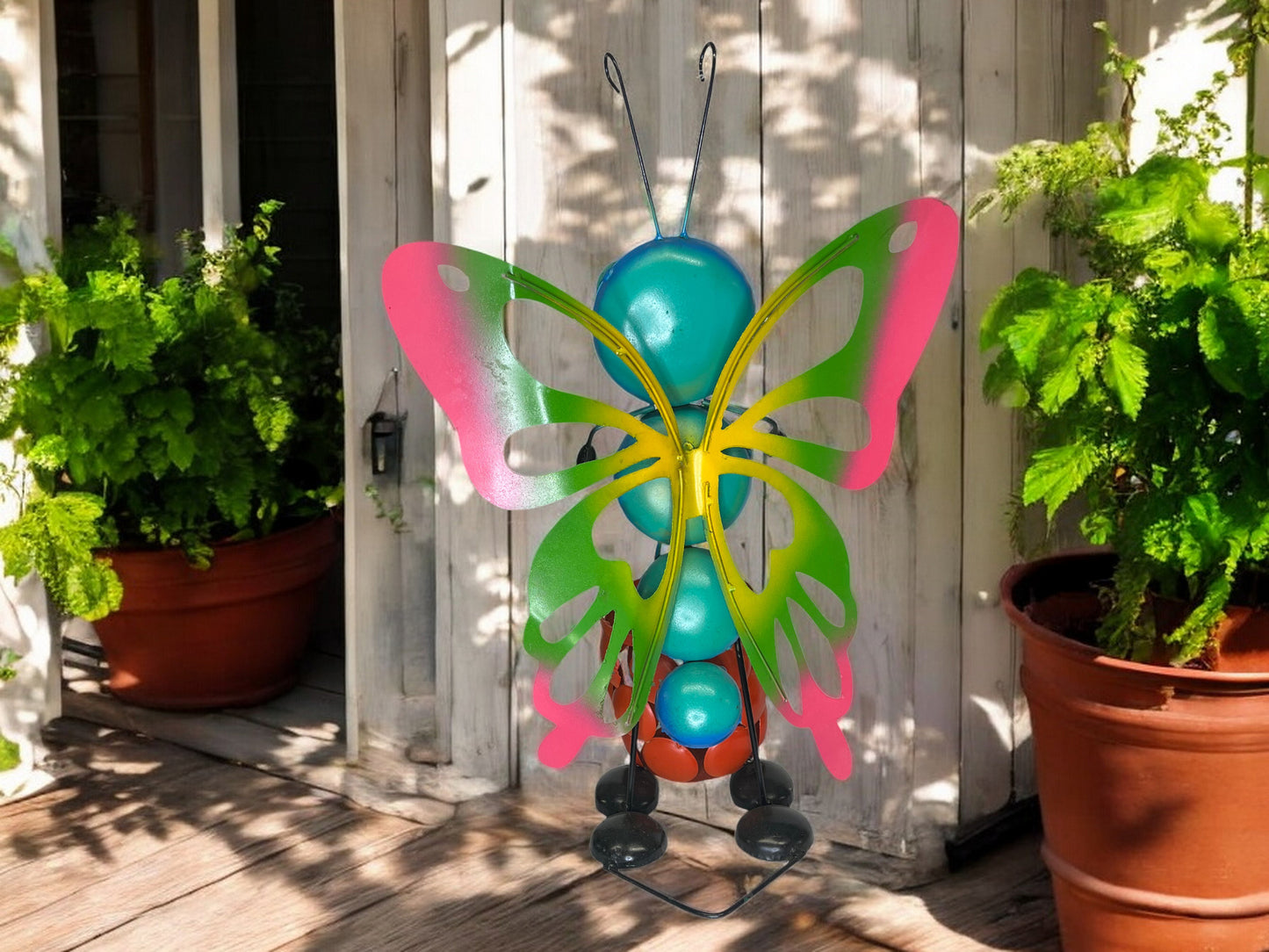 Colorful Metal Butterfly Plant Stand