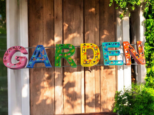 Colorful Metal Garden Wall Sign