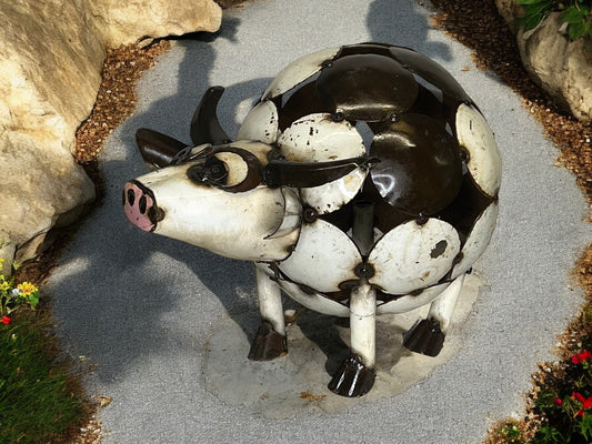 Cow Metal Garden Sculpture