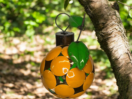 Oversize Metal Orange Ball ornament