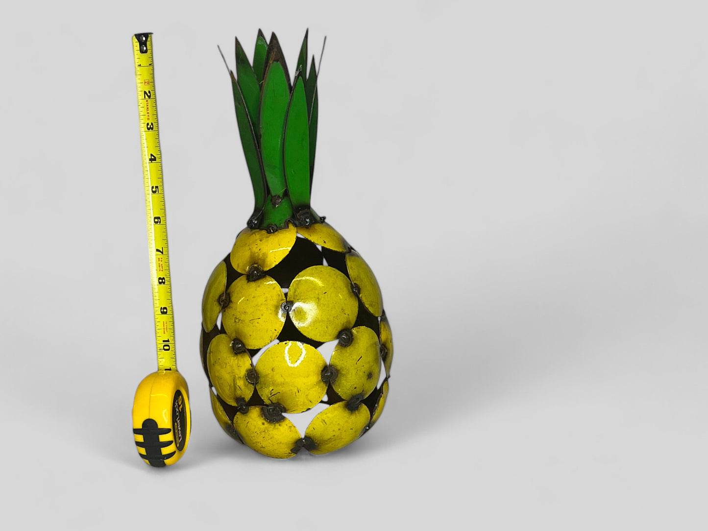 Metal Yellow Pineapple Sculpture