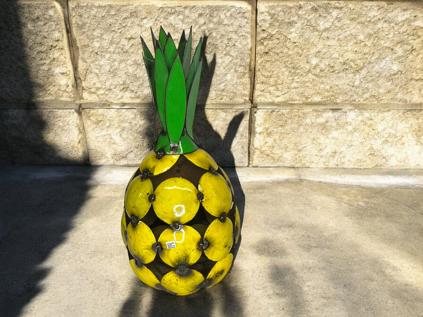 Metal Yellow Pineapple Sculpture