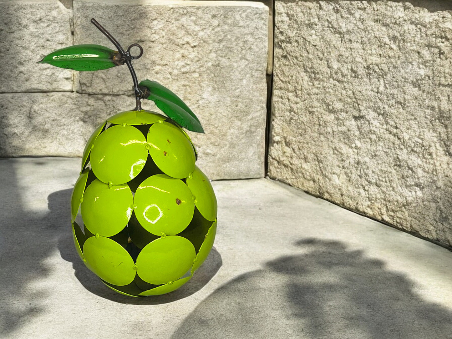 Oversize Metal Green Pear ornament