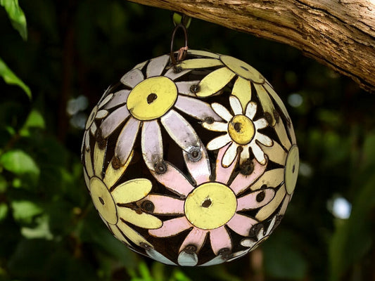 Oversize Metal Colorful Daisy Flowers Ball ornament