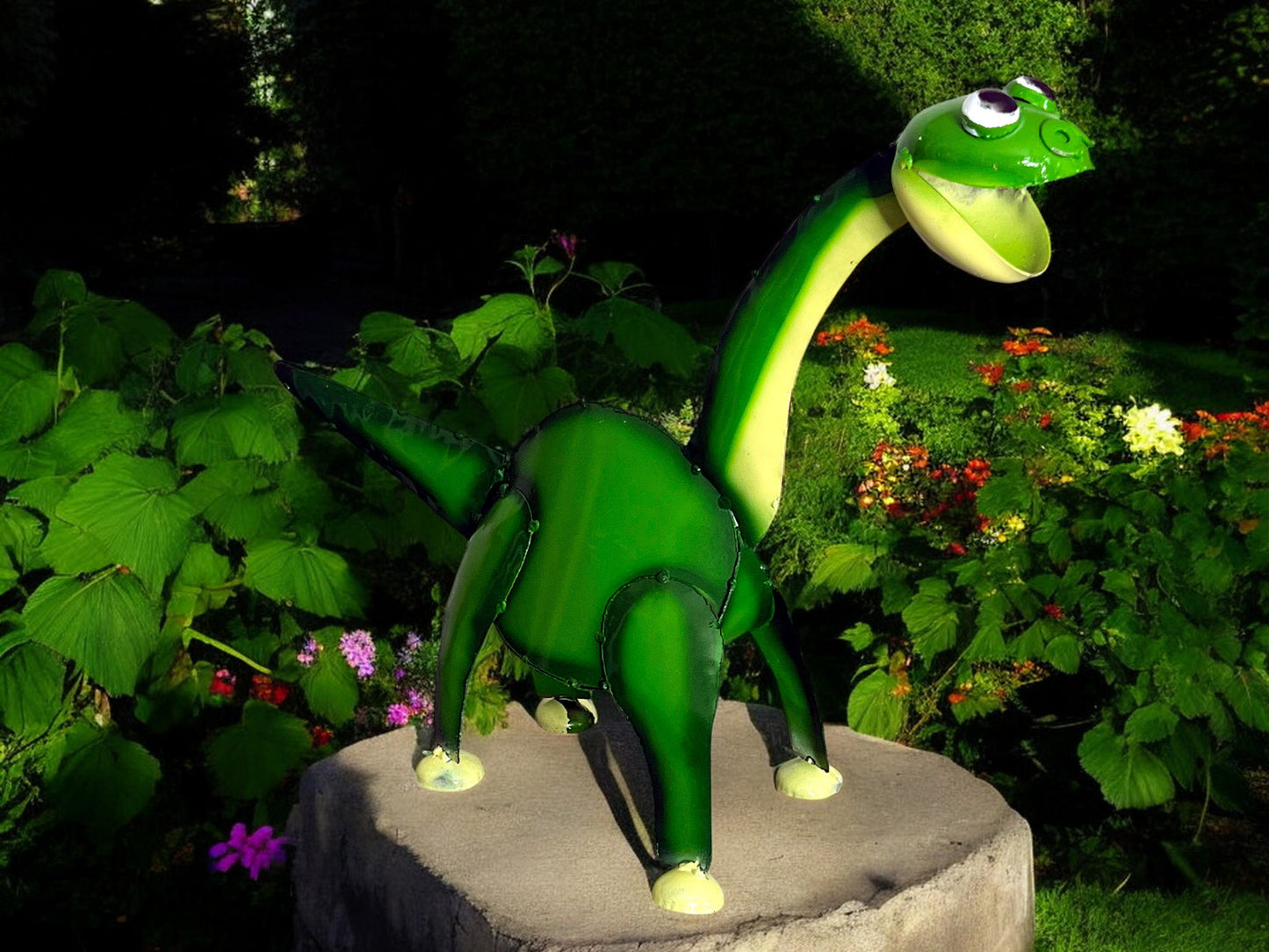 Green Brachiosaurus Dinosaur Garden Sculpture