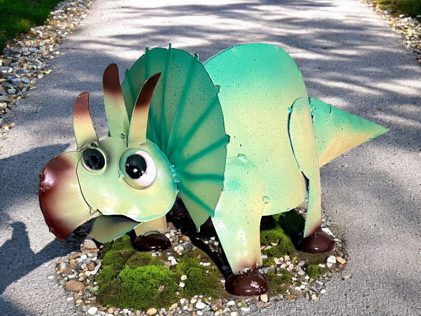 Triceratops Dinosaur Metal Garden Sculpture