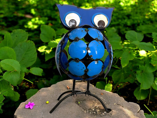 Blue Owl Garden Sculpture