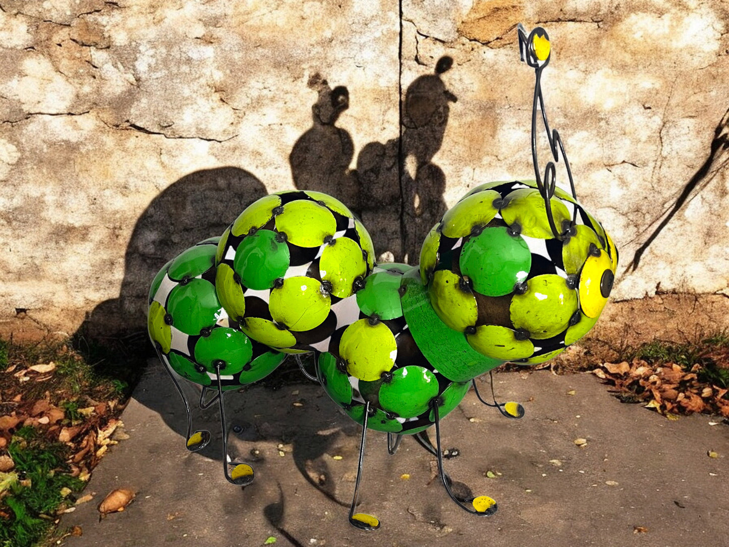 Metal Green Worm Garden Sculpture