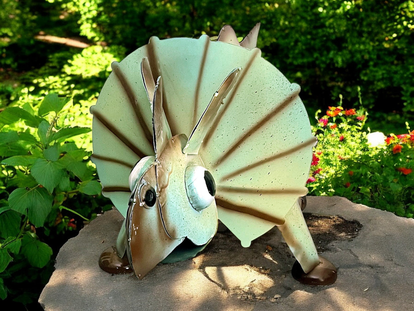 Triceratops Dinosaur Metal Garden Sculpture