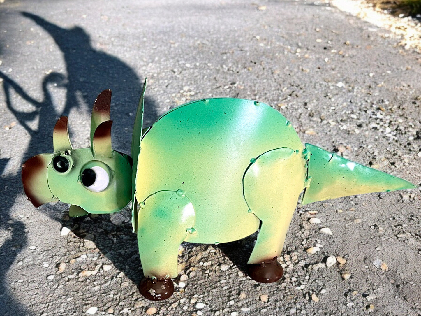 Triceratops Dinosaur Metal Garden Sculpture