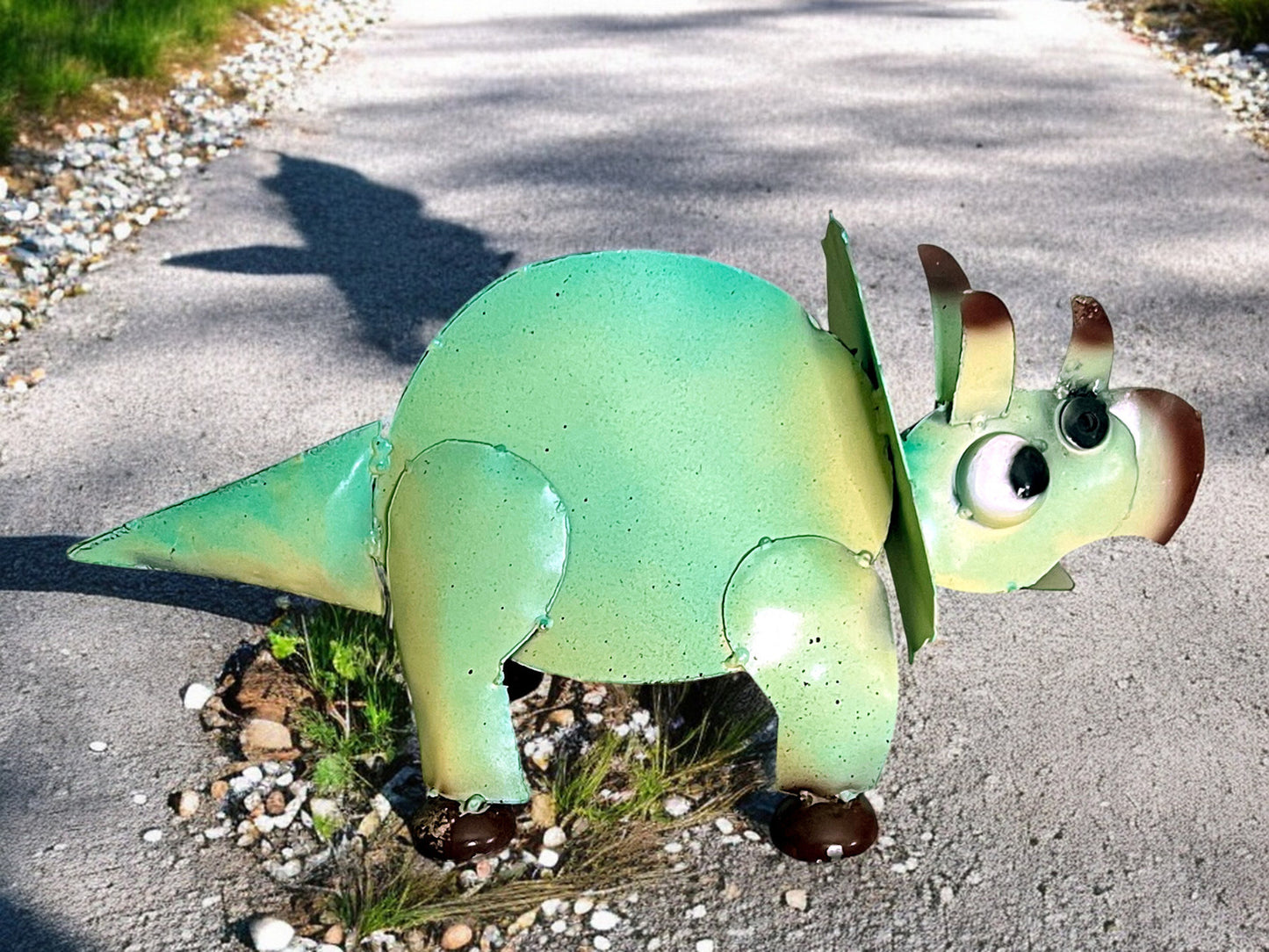 Triceratops Dinosaur Metal Garden Sculpture