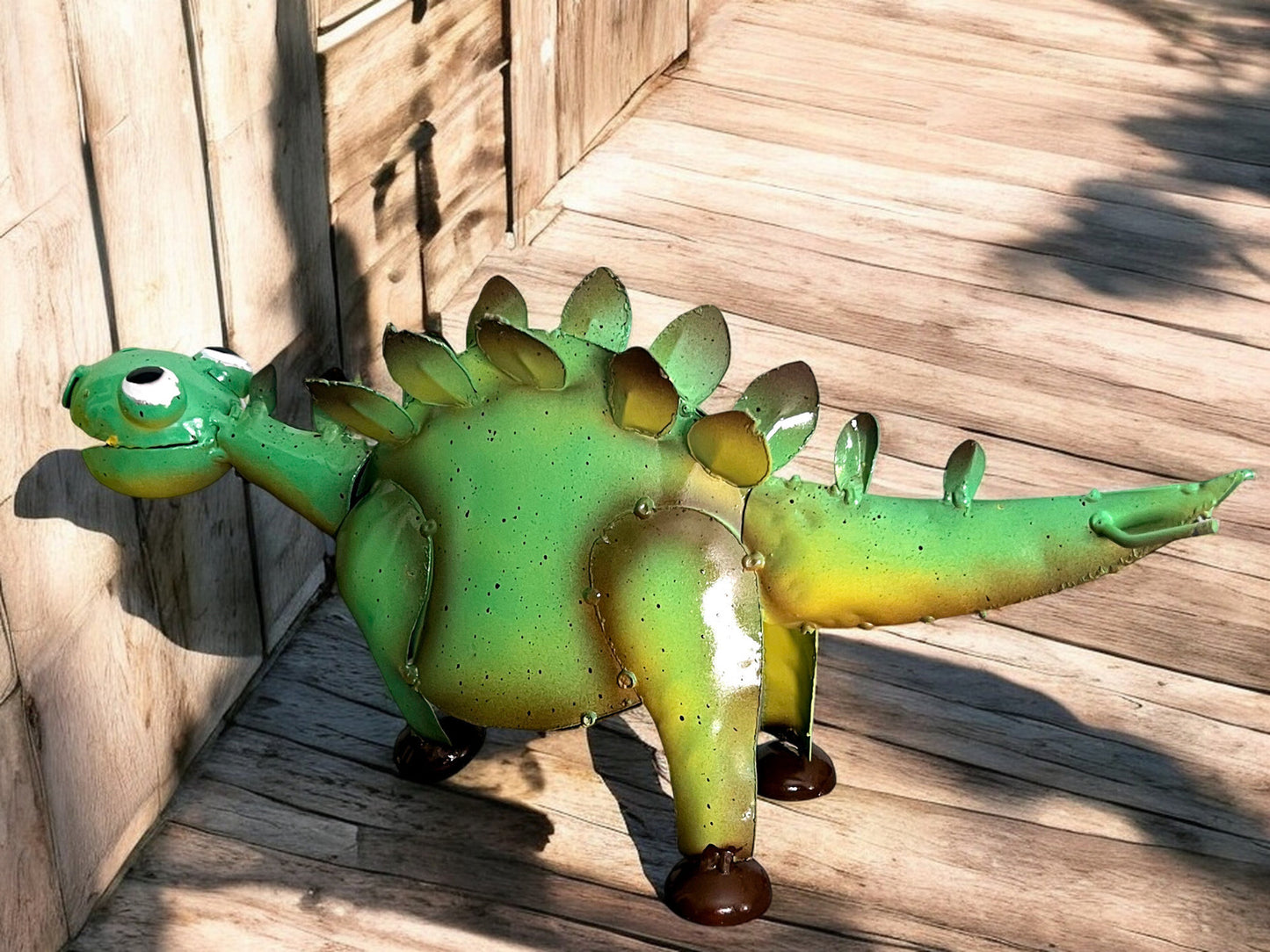 Green Stegosaurus Dinosaur Garden Sculpture