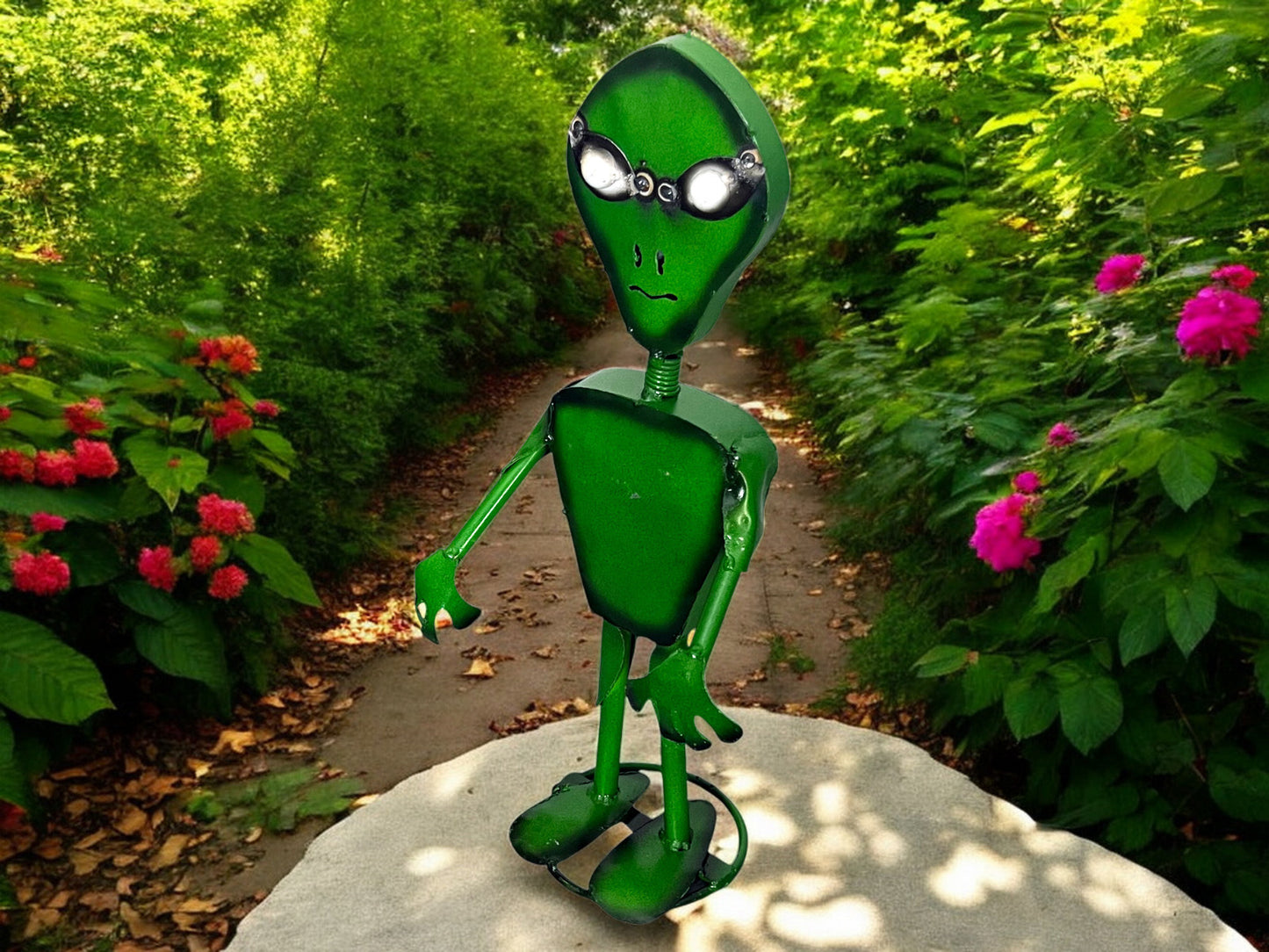 Green Alien Garden Sculpture