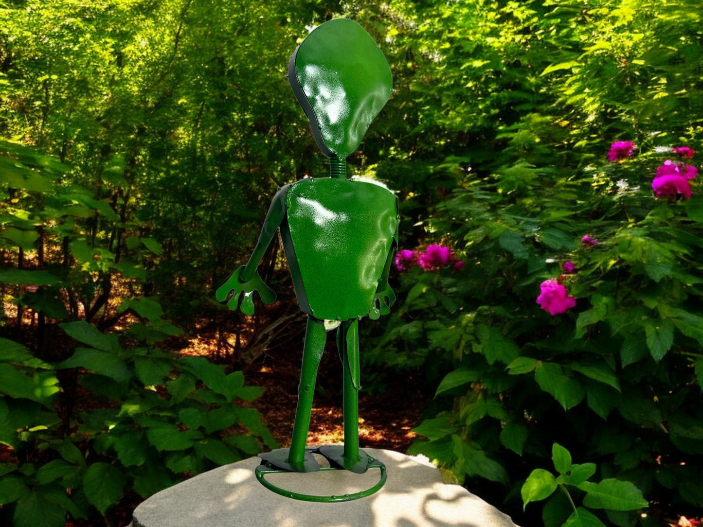 Green Alien Garden Sculpture