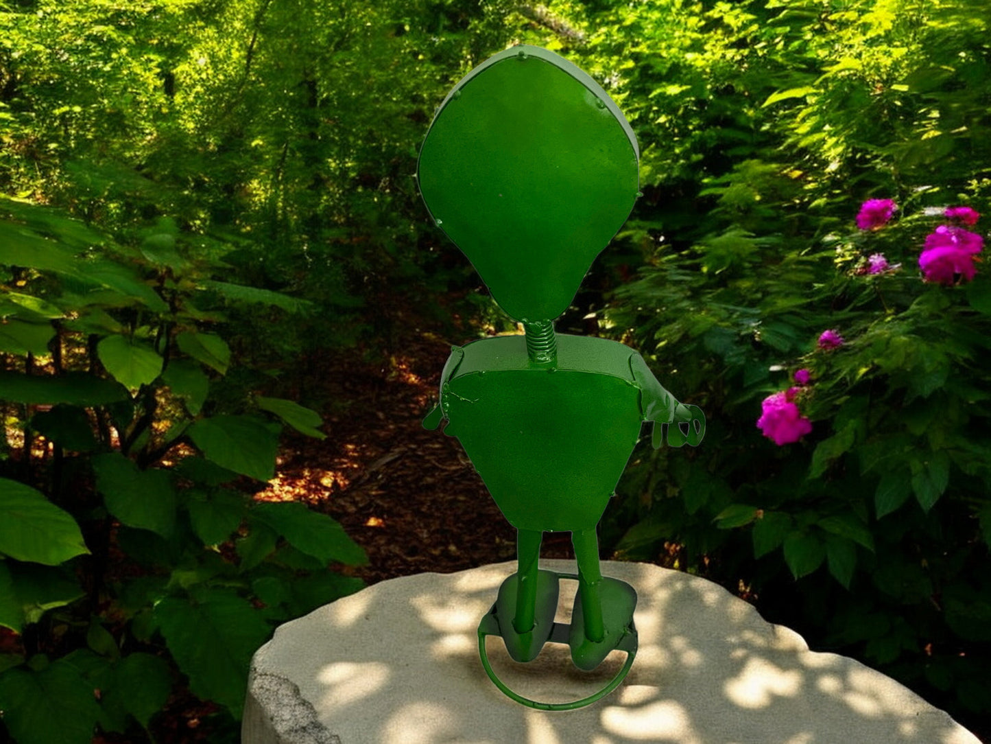 Green Alien Garden Sculpture